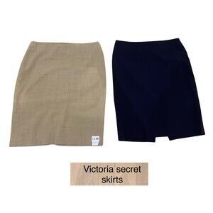 Women's Bundle Body by Victoria Pencil Skirts, 8, Blue, Tan